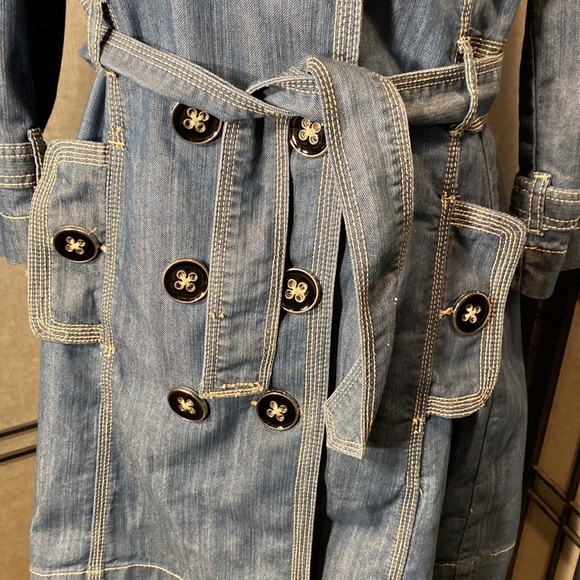 Christopher & Banks jean overcoat- Size large - Picture 3 of 13